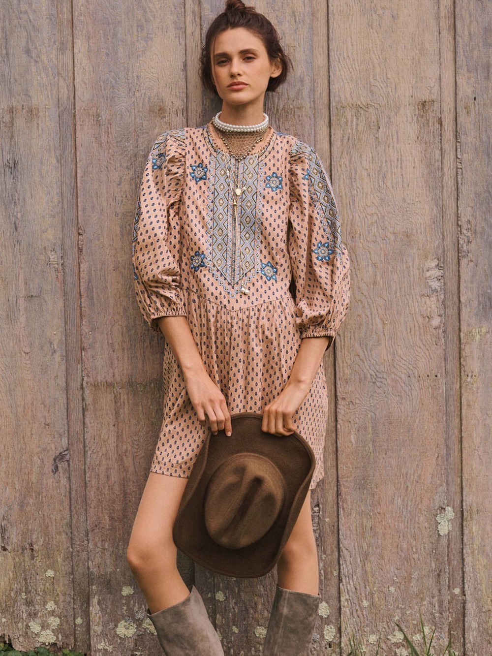 By Anthropologie Embroidered Tunic Mini Dress Medium Dress - Picture 4 of 7